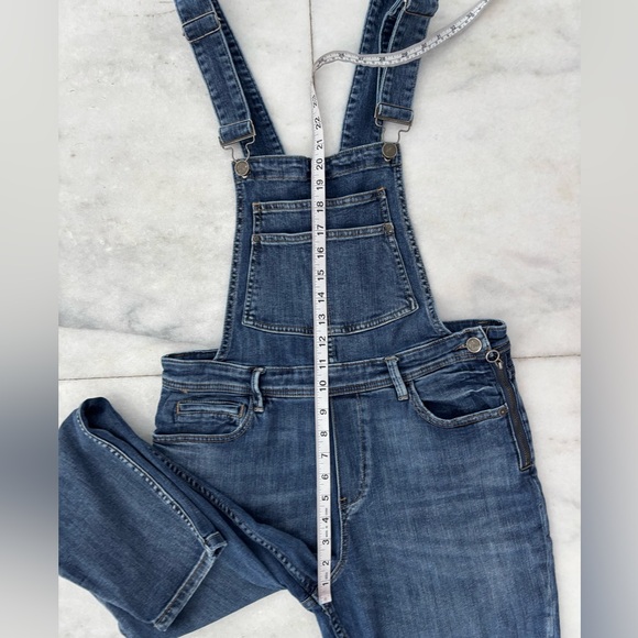 Blank NYC Denim Overalls Dungarees Crop Medium Wash Womens 29 Farm Cottagecore - Picture 4 of 8